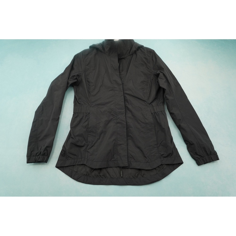 The North Face Womens M Black Hooded Windbreaker Rain Jacket Full Zip